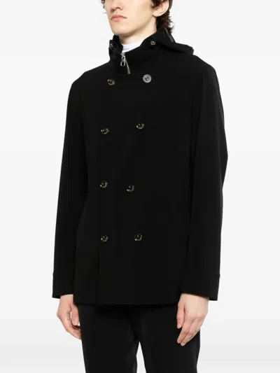Montecore Double-breasted Hooded Jacket In Black
