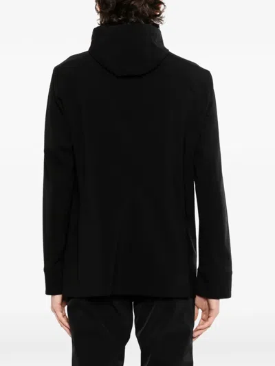 Montecore Double-breasted Hooded Jacket In Black