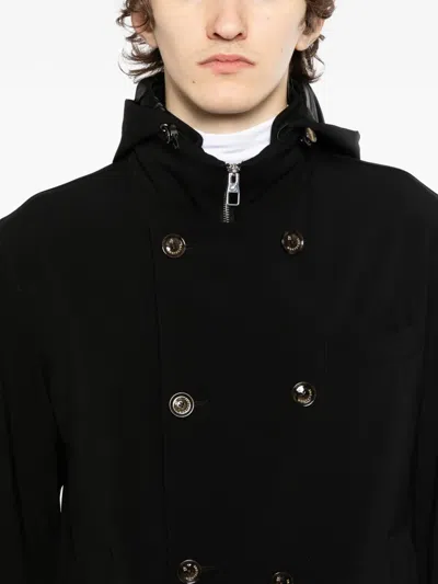 Montecore Double-breasted Hooded Jacket In Black