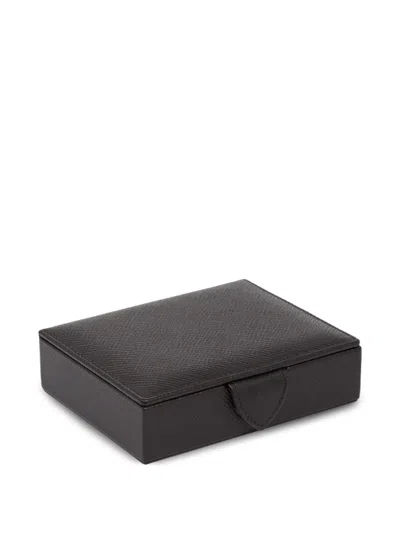 Smythson Small Square Trinket Box In Black