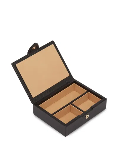 Smythson Small Square Trinket Box In Black