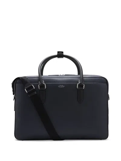 Smythson 48-hour Ludlow Double-zip Holdall Bag In Blue