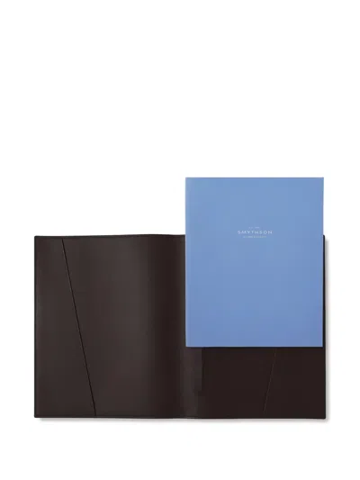 Smythson Evergreen Refillable Large Notebook In Brown