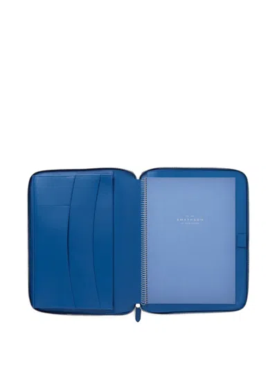 Smythson Panama Writing Folder In Blue