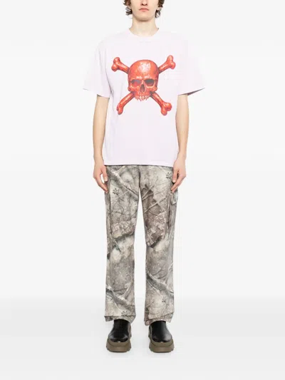 Melt Skull Bones Printed T-shirt In White