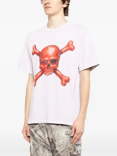 Melt Skull Bones Printed T-shirt In White