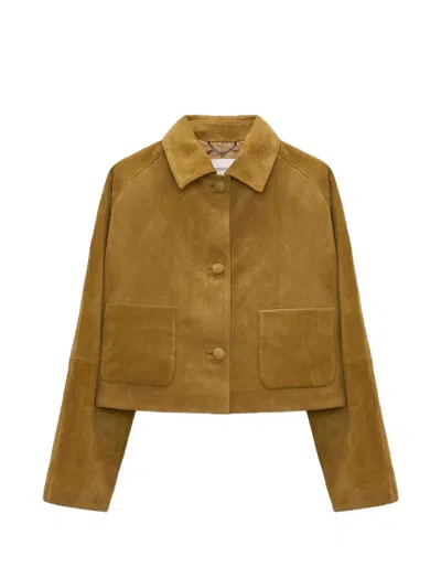 Dorothee Schumacher Buttoned Patch-pocket Jacket In Brown