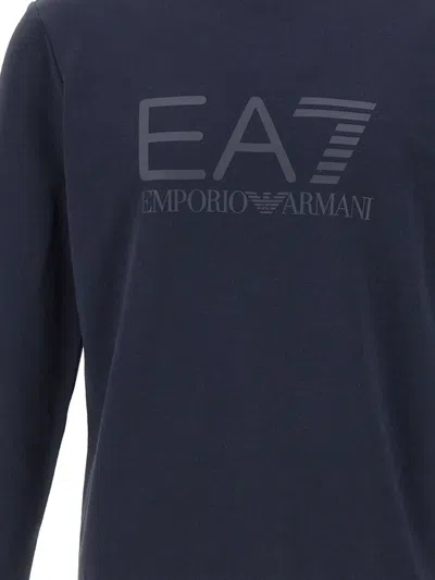 Ea7 Core Identity Tonal-logo Sweatshirt In Blue