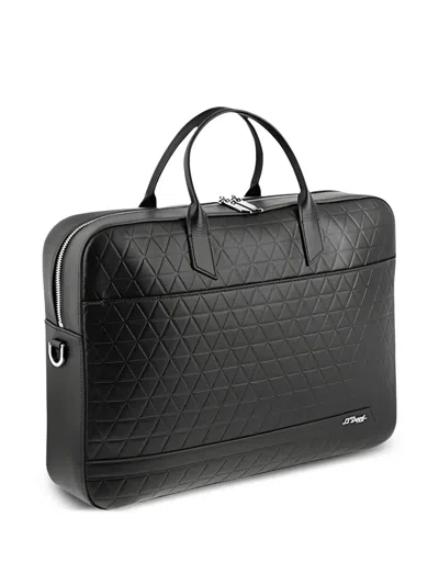 St Dupont Firehead Leather Document Holder In Black