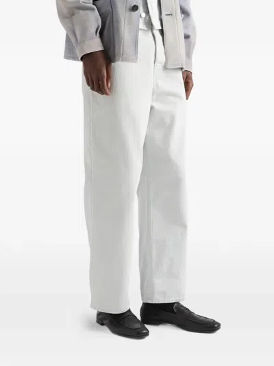 Prada Regular Bleached Denim Jeans In White