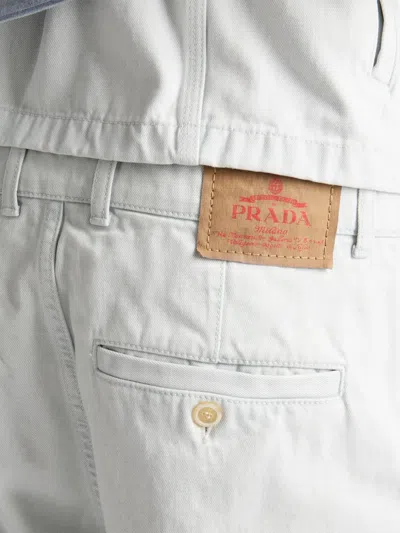 Prada Regular Bleached Denim Jeans In White
