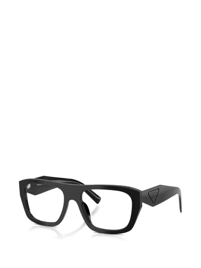 Prada Logo-detail Glasses In Black