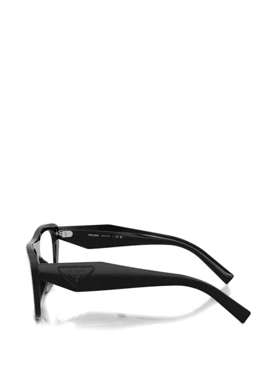 Prada Logo-detail Glasses In Black