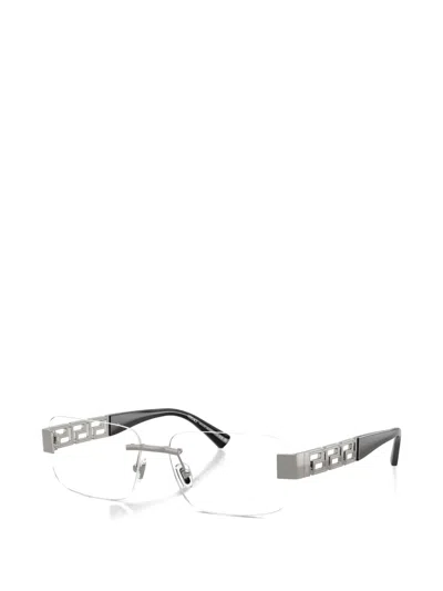 Versace Rimless Pattern Glasses In Metallic