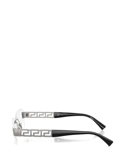 Versace Rimless Pattern Glasses In Metallic