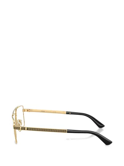 Versace Geometric Pattern Glasses In Gold