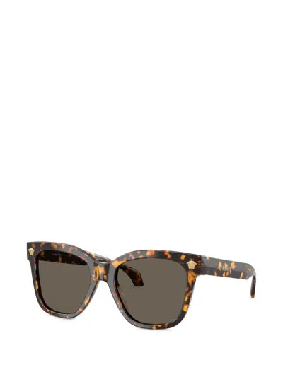 Versace Medallion Square-frame Sunglasses In Brown