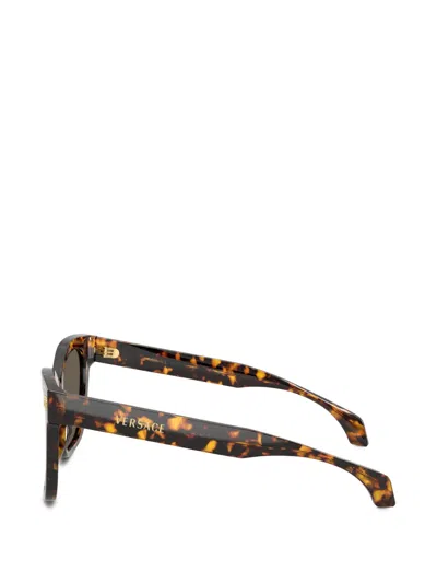 Versace Medallion Square-frame Sunglasses In Brown
