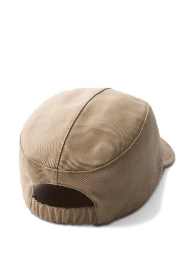 Prada Drill Baseball Cap In Brown