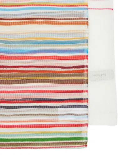 Paul Smith Painted Stripe Silk Scarf In Multi