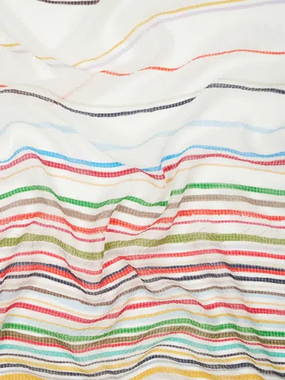 Paul Smith Painted Stripe Silk Scarf In Multi