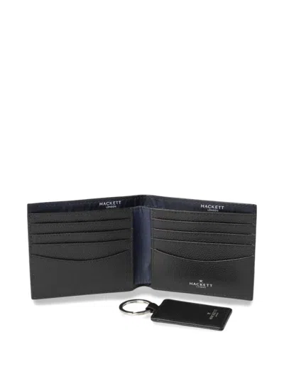 Hackett Textured Keyring Bifold Wallet In Black