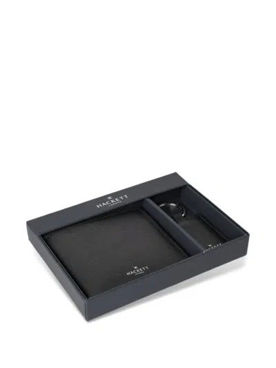 Hackett Textured Keyring Bifold Wallet In Black