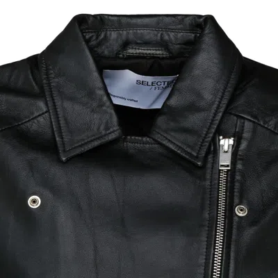 Selected Leather Jacket In Black