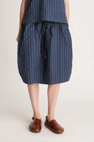 Lee Mathews Frances Pinstripe-pattern Skirt In Blue