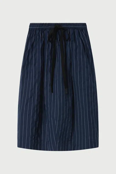 Lee Mathews Frances Pinstripe-pattern Skirt In Blue