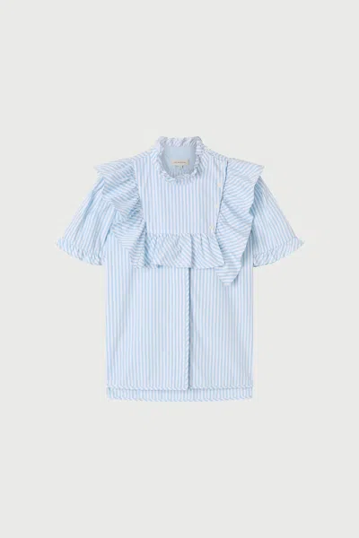 Lee Mathews Odette Blouse In Blue