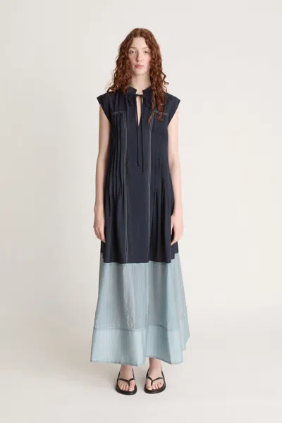 Lee Mathews Ondine Panelled Maxi Dress In Black