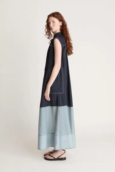 Lee Mathews Ondine Panelled Maxi Dress In Black
