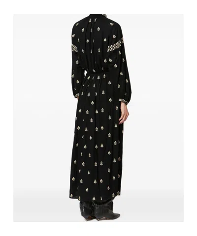 Isabel Marant Rodilia Silk Long Dress In Black