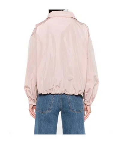Herno High Collar Zip Jacket In Pink