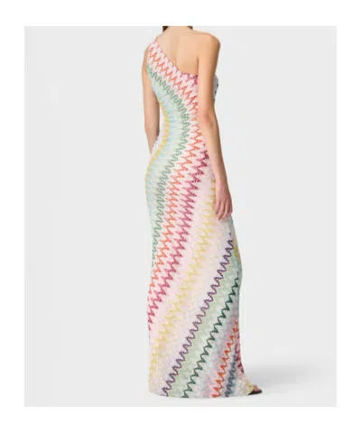 Missoni One-shoulder Zig-zag Maxi Dress In Multi
