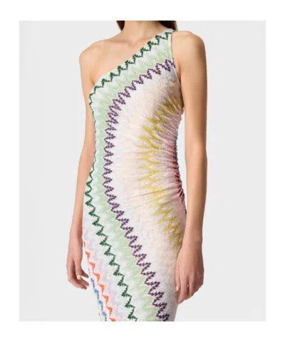 Missoni One-shoulder Zig-zag Maxi Dress In Multi