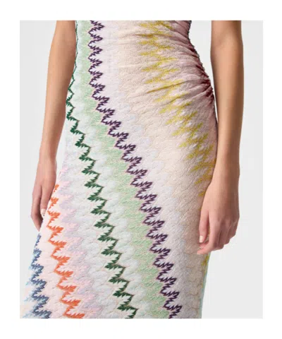 Missoni One-shoulder Zig-zag Maxi Dress In Multi