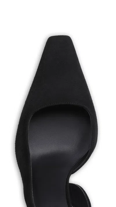 Alaïa Wave Mules Suede Wedge Heel Pointed Toe In Black
