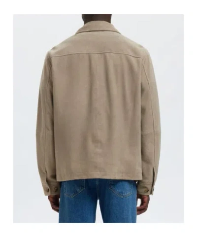 Selected Pockets Button Suede Jacket In Brown