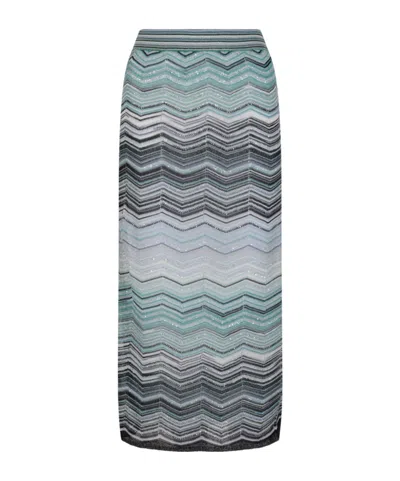 Missoni Zigzag-pattern Skirt In Gray