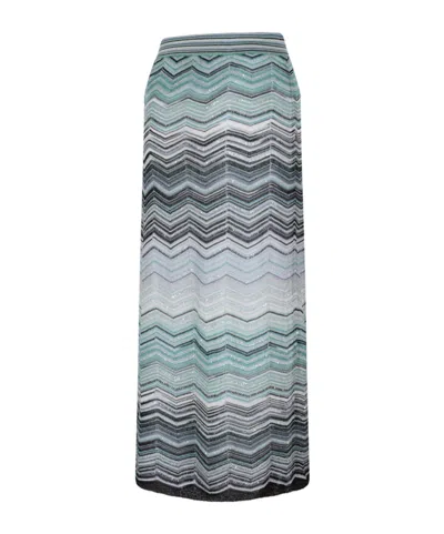 Missoni Zigzag-pattern Skirt In Gray