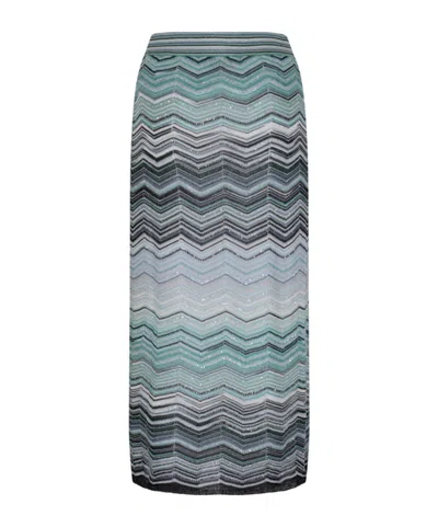 Missoni Zigzag-pattern Skirt In Gray