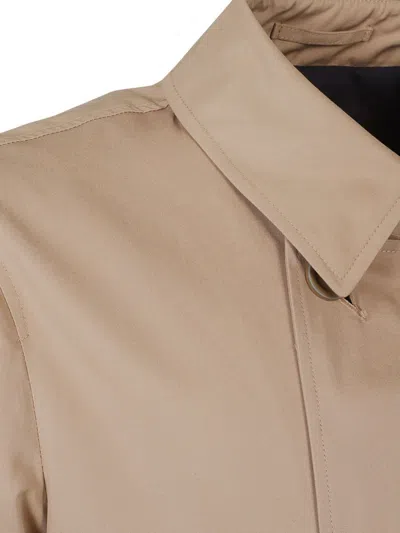 Herno Double-breasted Belted Coat In Neutral