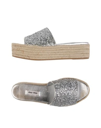 Shop Miu Miu Espadrilles In Silver