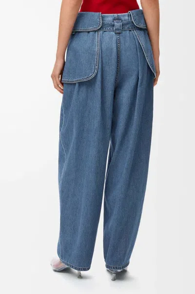 Loewe Womens Light Blue Side-flap Balloon-leg High-rise Jeans