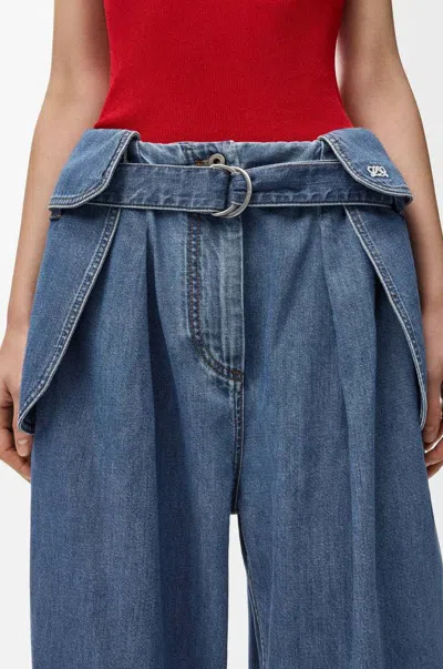 Loewe Womens Light Blue Side-flap Balloon-leg High-rise Jeans