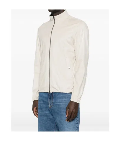 Herno Light Grey Polyester Elastan Jacket In Neutral