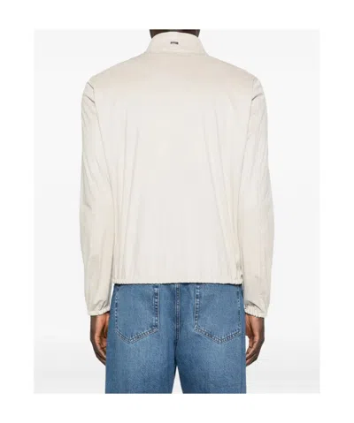 Herno Light Grey Polyester Elastan Jacket In Neutral