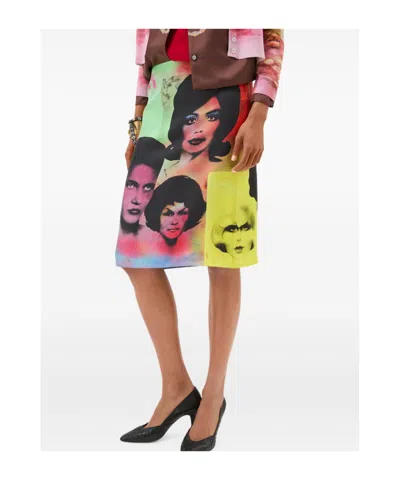 Versace Printed Silk Twill Pencil Skirt In Animal Print